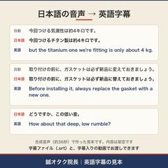英語字幕の見本（合成音声・内容は架空）