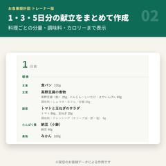 トレーナー向け献立作成ツール②