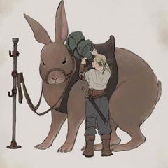 動物+人物立ち絵イラスト