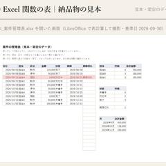 見本：Excel関数の集計表