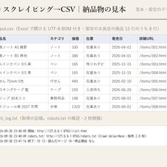 見本：公開ページの一覧をCSVに