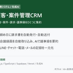 士業事務所向け 顧客・案件管理CRM（自動請求・AI議事録）