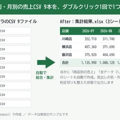 売上CSV9本を1つの集計Excelにする自動化（デモ）