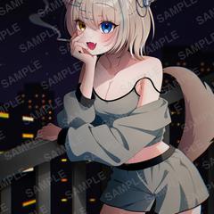 【一枚絵】膝上 描き込み背景 差分付き