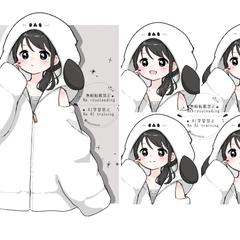 【ご依頼イラスト】シマエナガお衣装（カスタム枠にて）