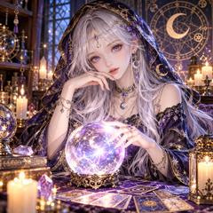 AI画像生成｜幻想的な占い師のイラスト