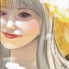 似顔絵｜やわらかな金色の光
