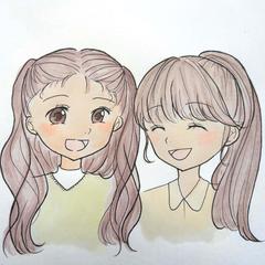 親友　ペン入れ水彩