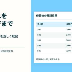 売上転記のエラー修正（架空の見本）