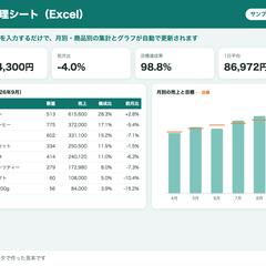 売上管理シート（Excel・カフェの見本）