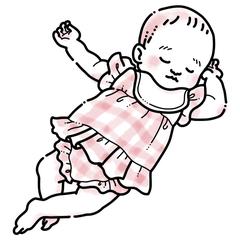 アイコン用イラスト　お昼寝する赤ちゃん　全身