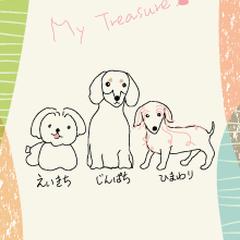 愛犬イラスト　ゆるい線描き