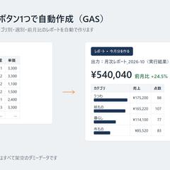 【自主制作サンプル】GAS月次売上レポート自動作成