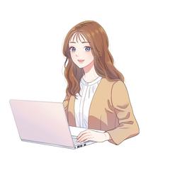 オリジナルイラスト　オフィスカジュアルの女性