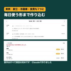 献立と冷蔵庫の管理アプリ（見本）