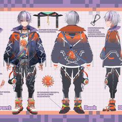 Vtuberキャラクターデザイン・三面図