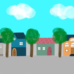 街並みをイラストに