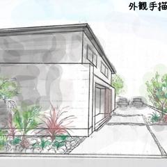 外観手描きパース