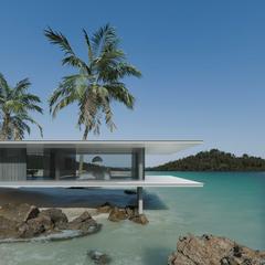 建築3DCG外観パース制作：南国のVilla