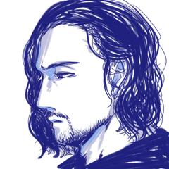 髭の男の人を描きました（オリキャラ、雑絵）