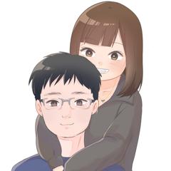 玄関に飾る用のカップルイラスト♡