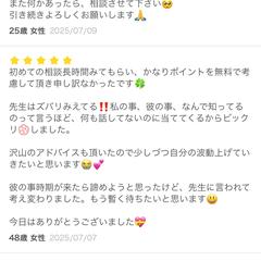 所属している占いアプリでのレビュー