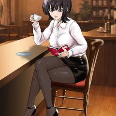 カフェシーン人物イラスト