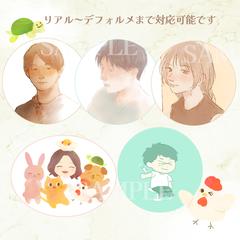 オリジナルイラスト　バナー、SNSアイコン、似顔絵
