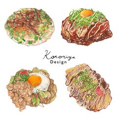 飲食店のテイクアウトメニューイラスト