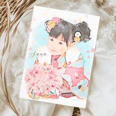 子どもの写真でオシャレな似顔絵