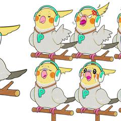 YouTube動画用立ち絵インコイラスト制作