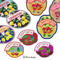 フルーツのステッカーデザイン