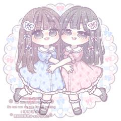 おともだち同士さまのペア画イラスト