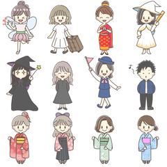 ゆるかわシンプル全身イラスト