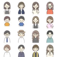 ゆるかわシンプル人物イラスト