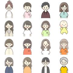 ゆるかわシンプル人物イラスト