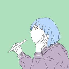 考える女の子