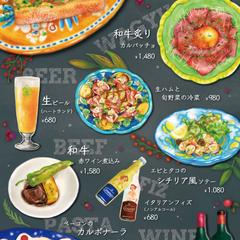 【オリジナルイラスト入り】大阪市内の飲食店様店頭ポスター制作