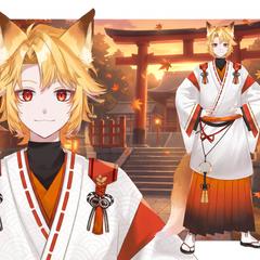 男性モデルキツネ