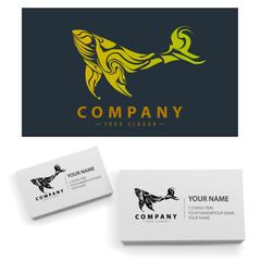 クジラのトライバルロゴ例