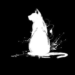 墨絵の猫のイラスト