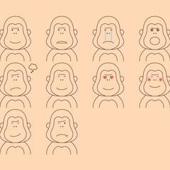 ゴリラのアイコンイラスト