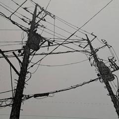 ボールペン画の電柱です。
