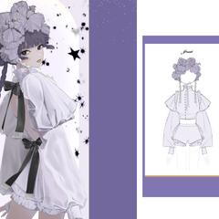 イラスト　アイリスの花のドレスを着た女の子