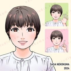 女性のビジネス用似顔絵