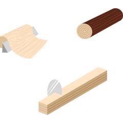 木材の販売・製造をする企業の活動を紹介するパネル用イラスト