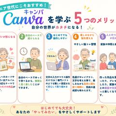 シニア向けCanva講座｜5つのメリット図解
