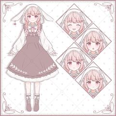 『桜×うさ耳フード』の女の子
