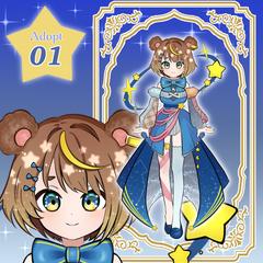 星空×テディベアの女の子