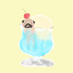 パグ入りクリームソーダ